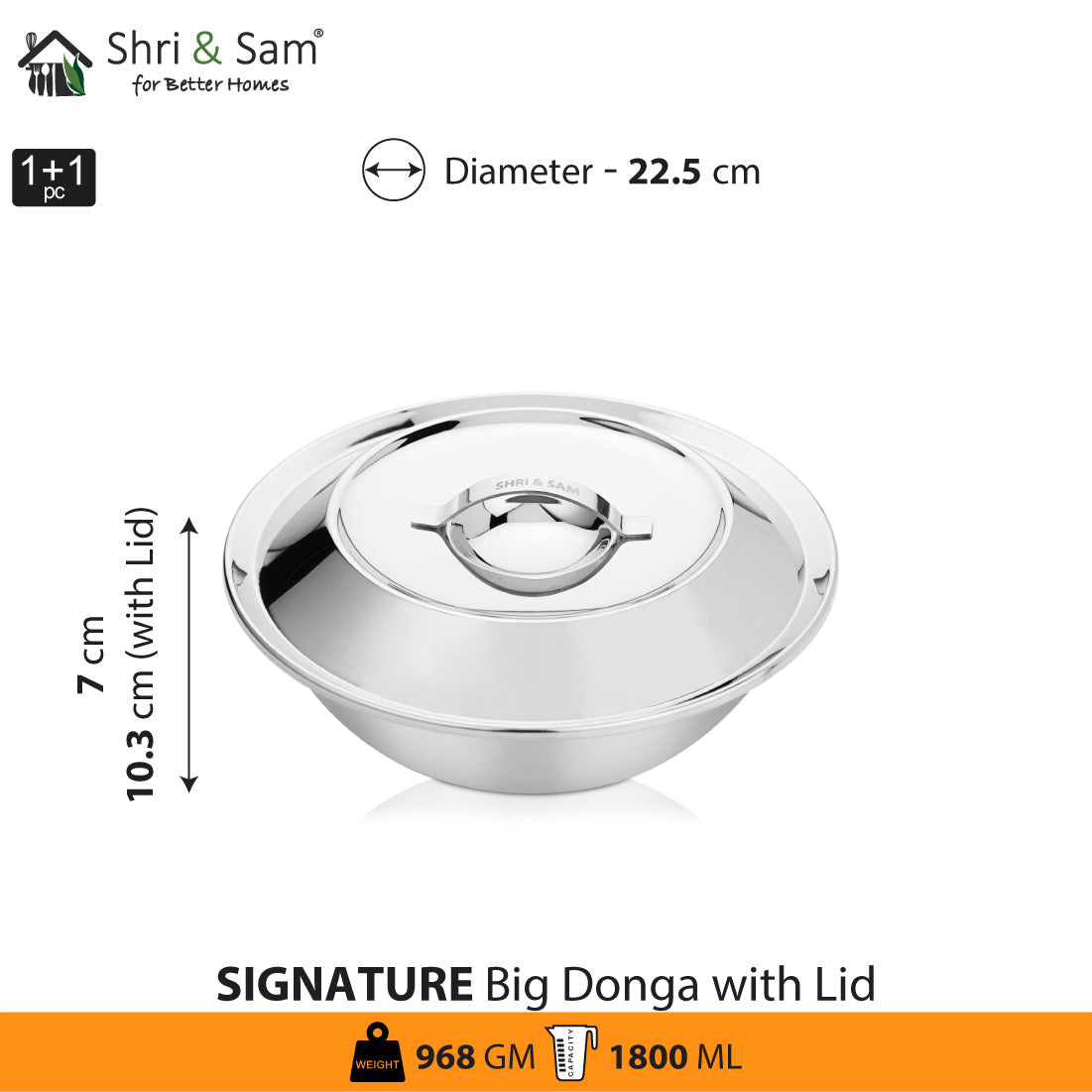 Stainless Steel Big Donga Signature - Shiny