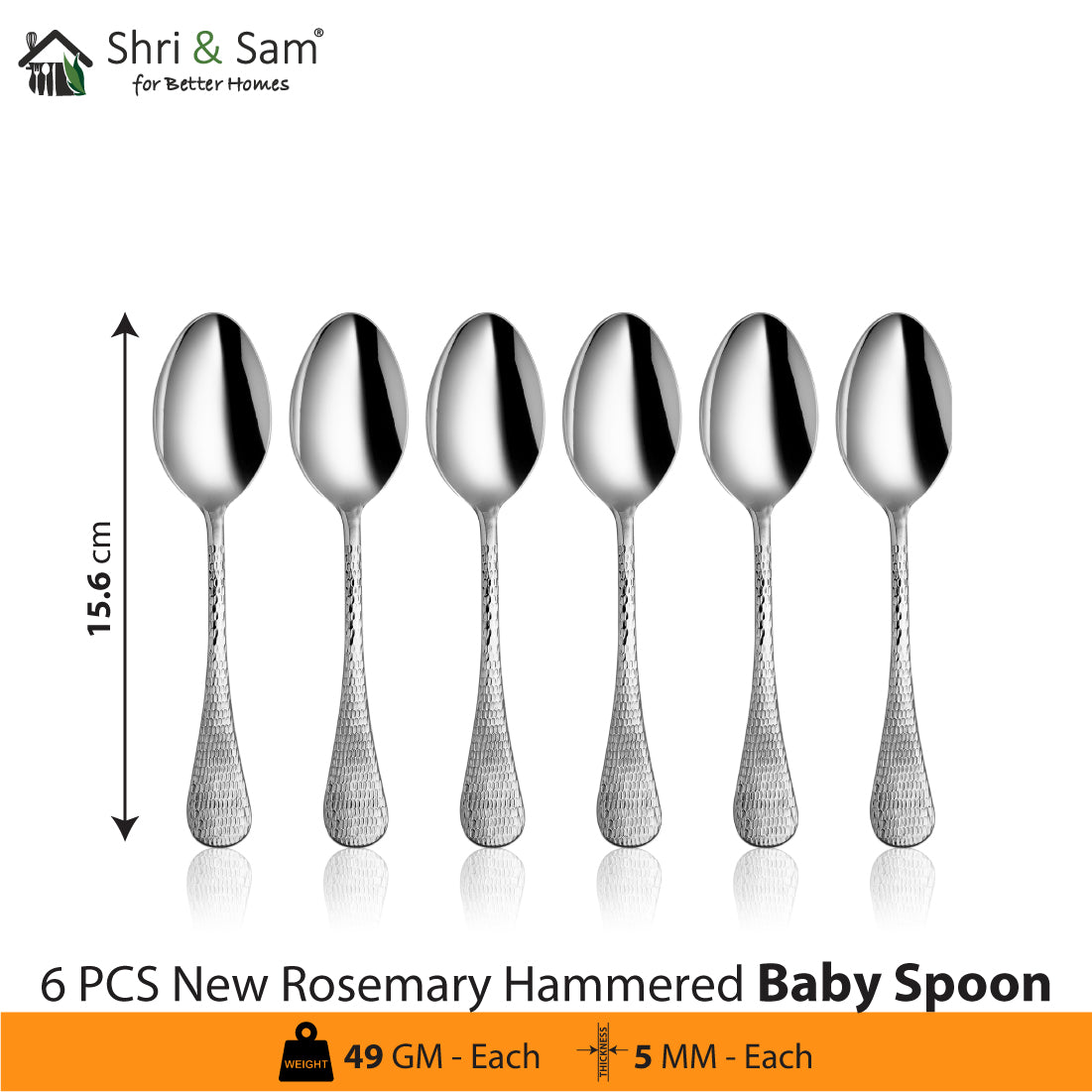 Stainless Steel Cutlery New Rosemary Hammered