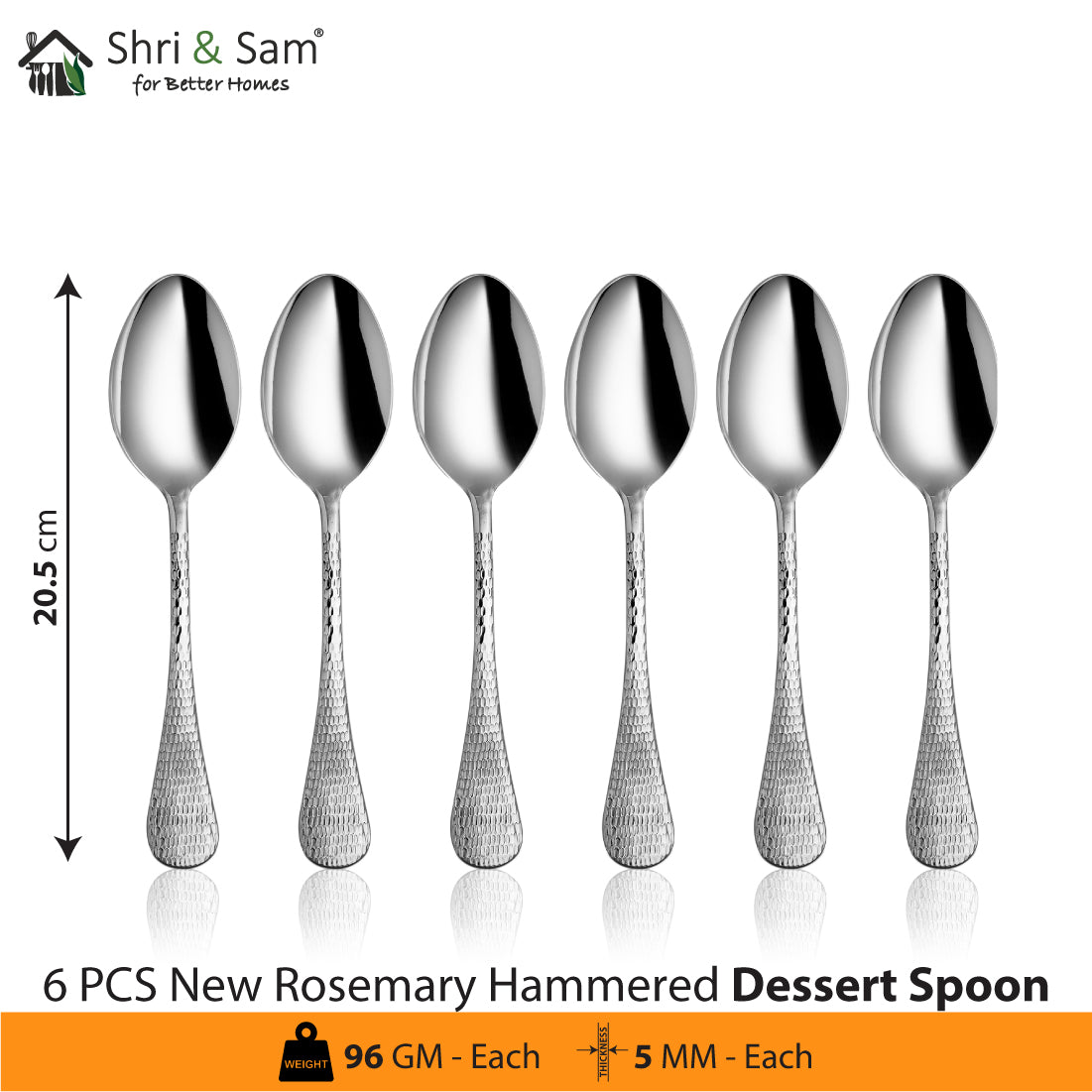 Stainless Steel Cutlery New Rosemary Hammered