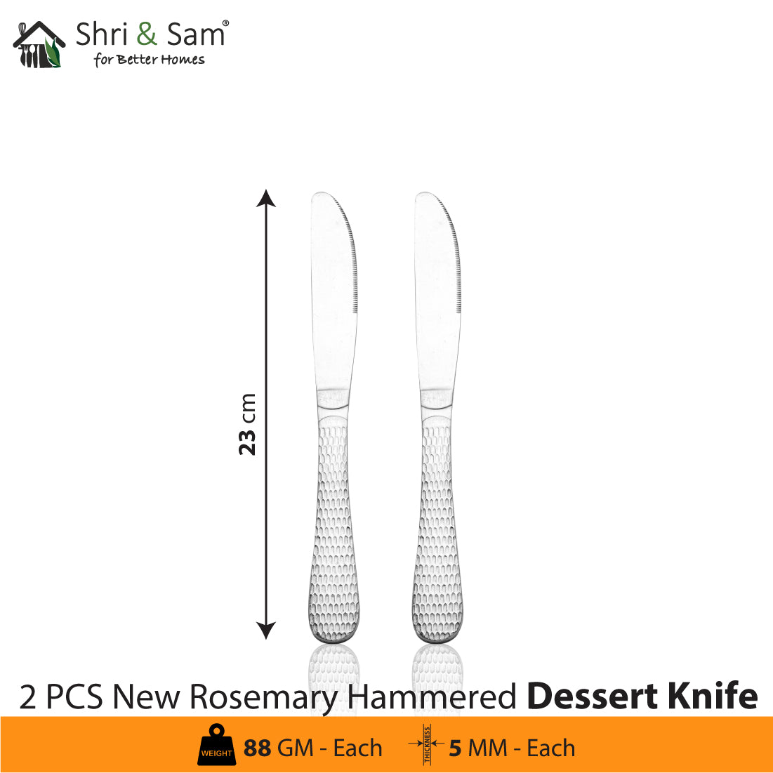 Stainless Steel Cutlery New Rosemary Hammered