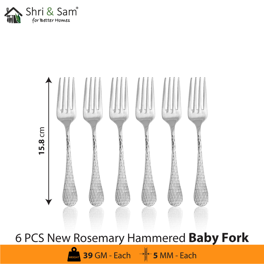 Stainless Steel Cutlery New Rosemary Hammered