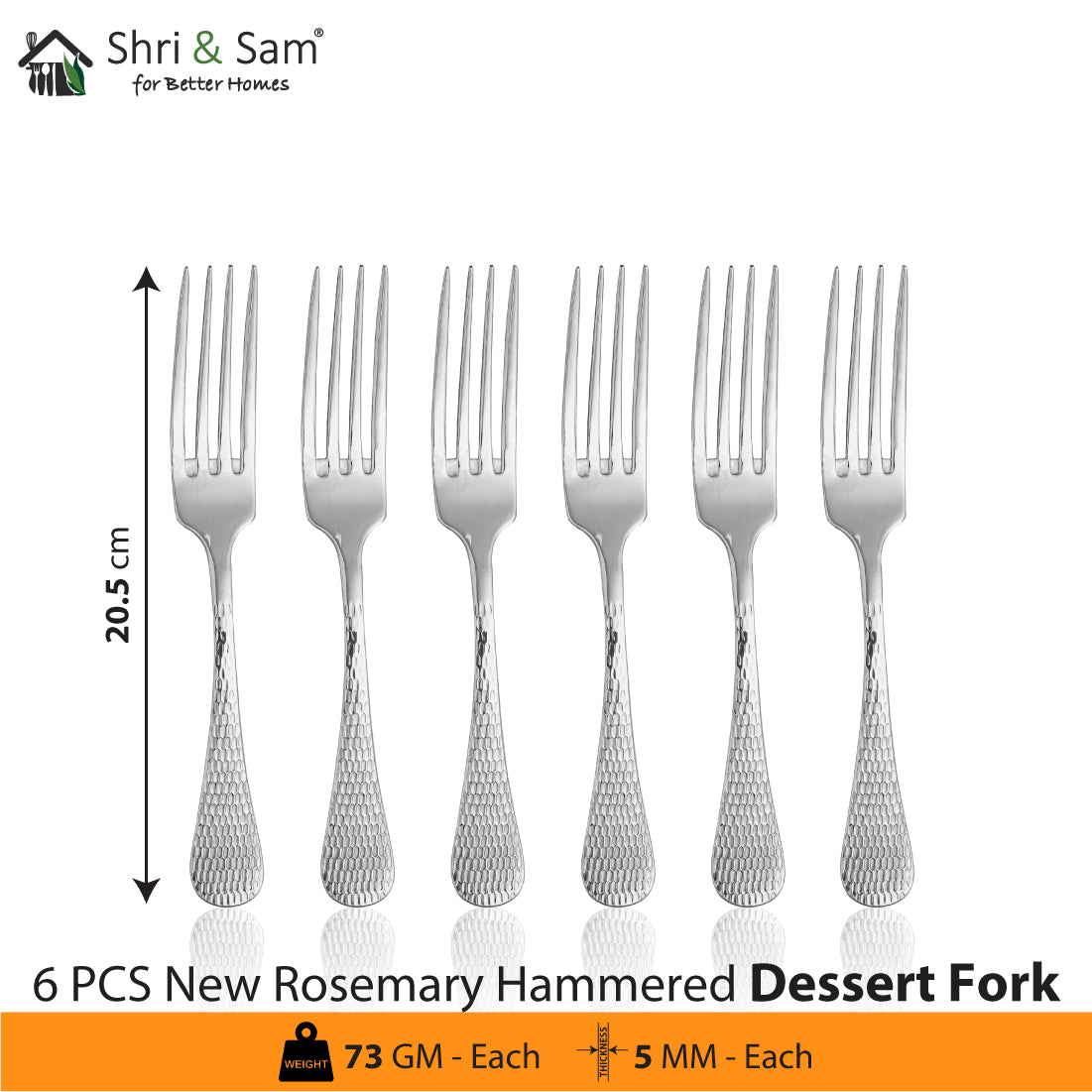 Stainless Steel Cutlery New Rosemary Hammered