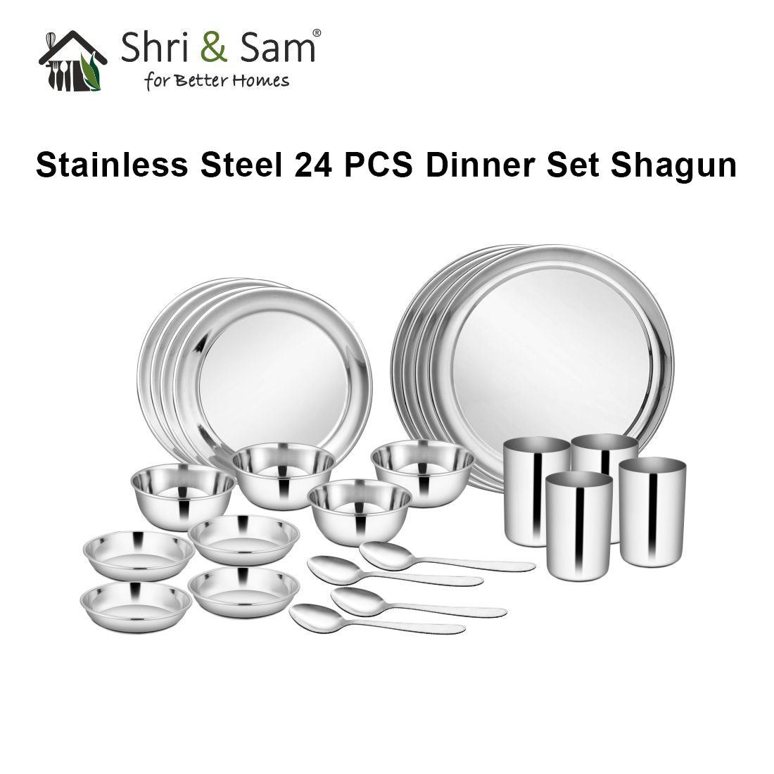 Stainless Steel 24 PCS Dinner Set (4 People) Shagun