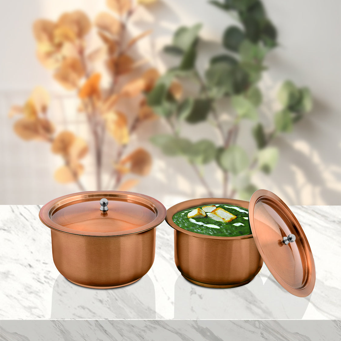 Stainless Steel 2 PCS Copper Tope Set