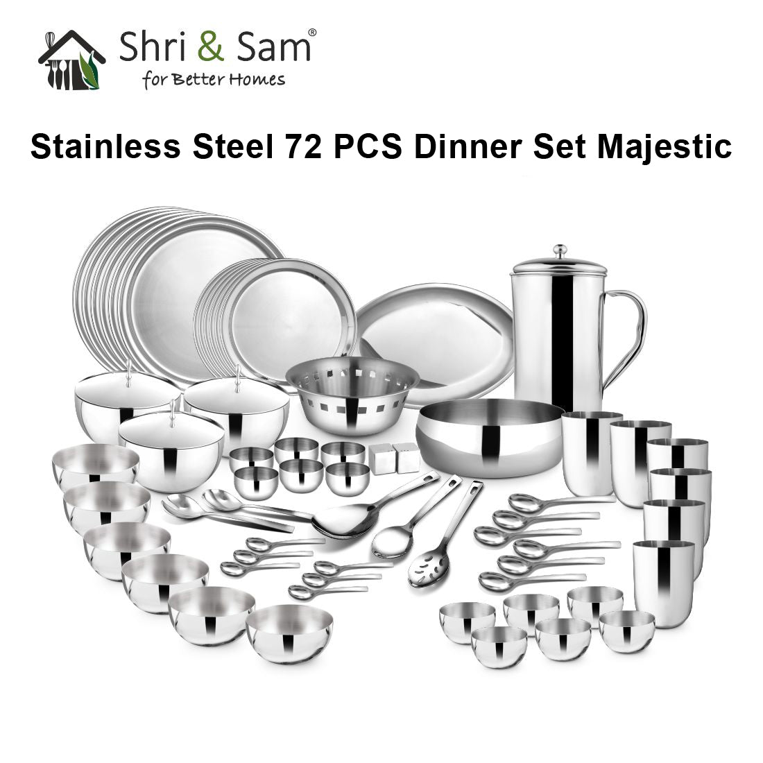 Stainless Steel 72 PCS Dinner Set (6 People) Majestic