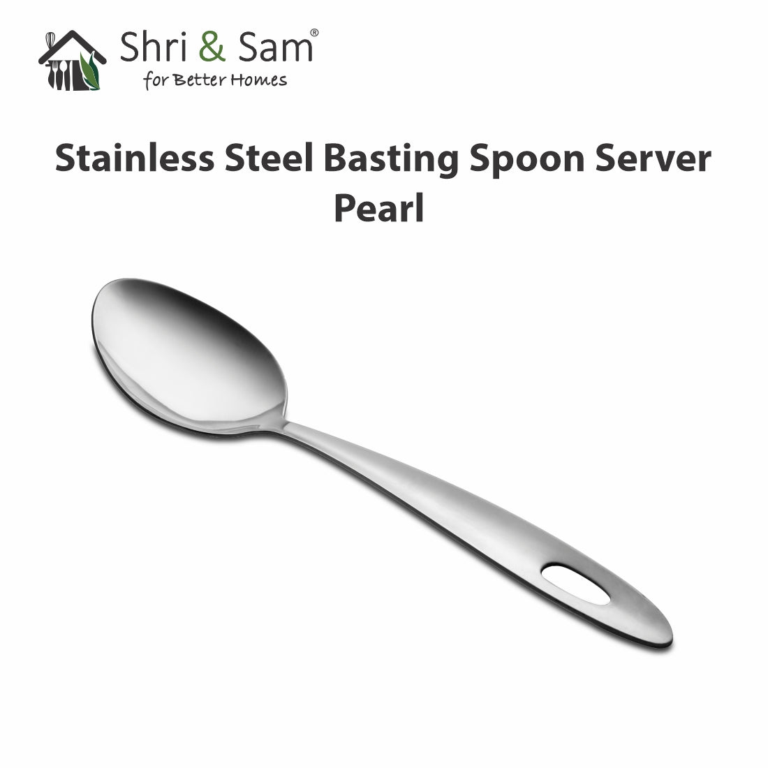 Stainless Steel Basting Spoon Server Pearl