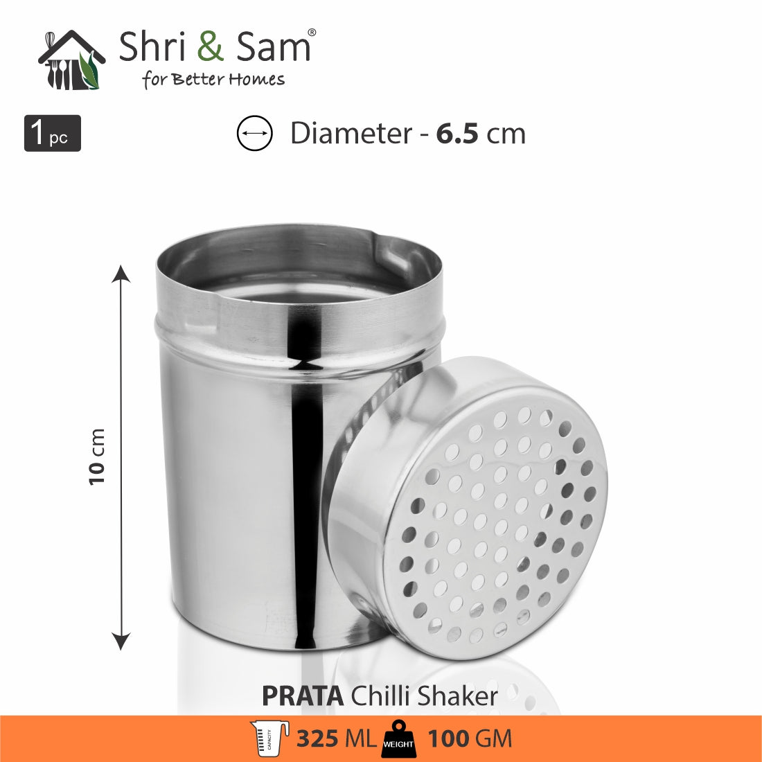 Stainless Steel Chilli Shaker Prata