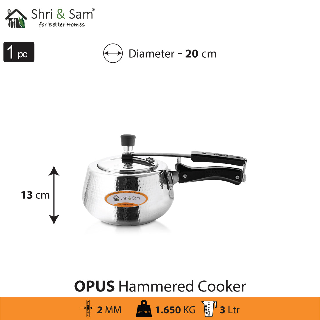 Stainless Steel Hammered Cooker Opus