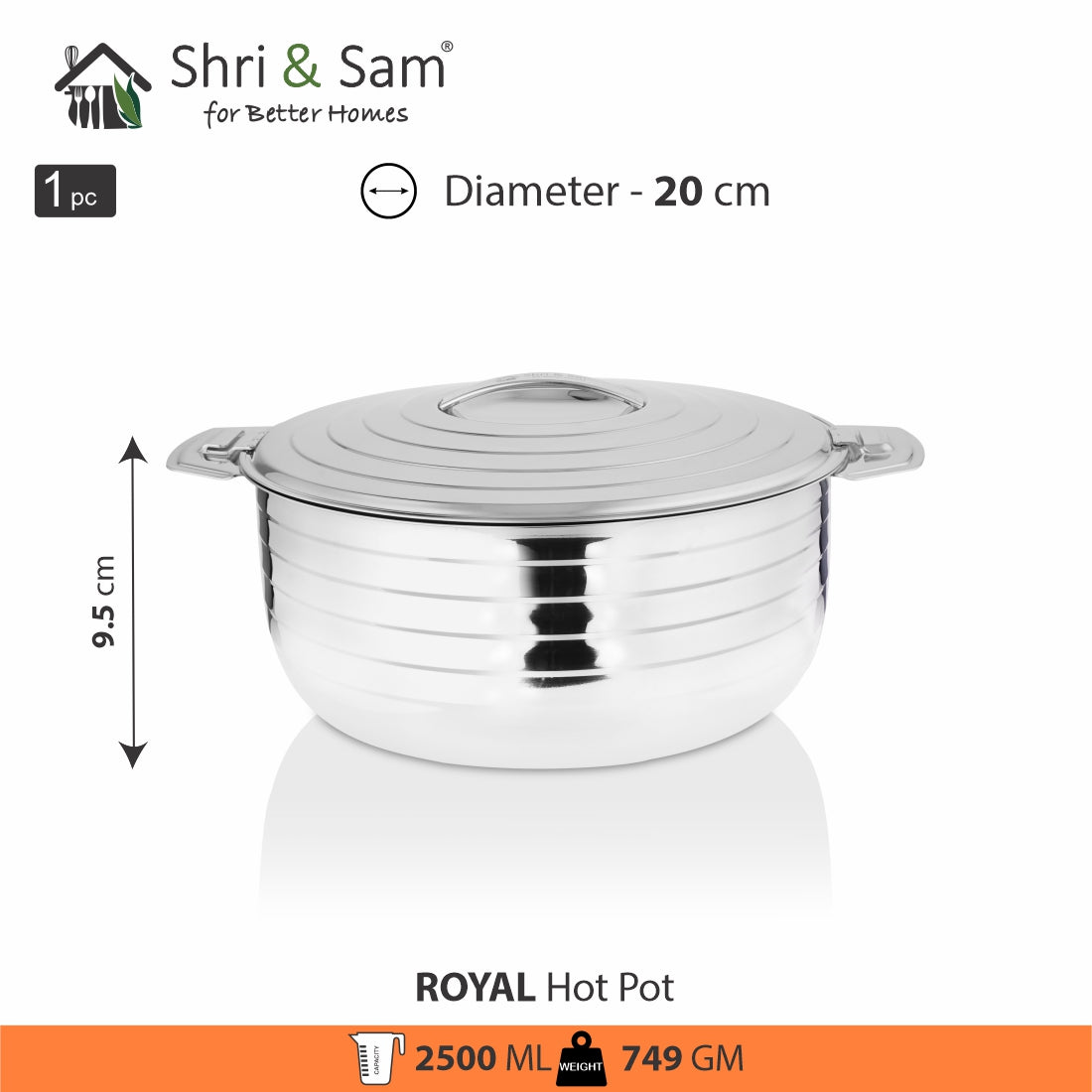 Stainless Steel Double Wall Hot Pot Royal