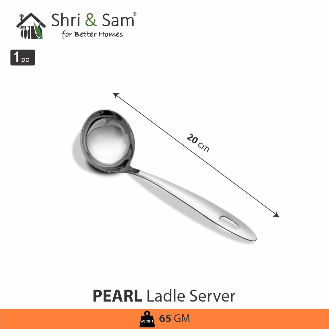 Stainless Steel Ladle Server Pearl
