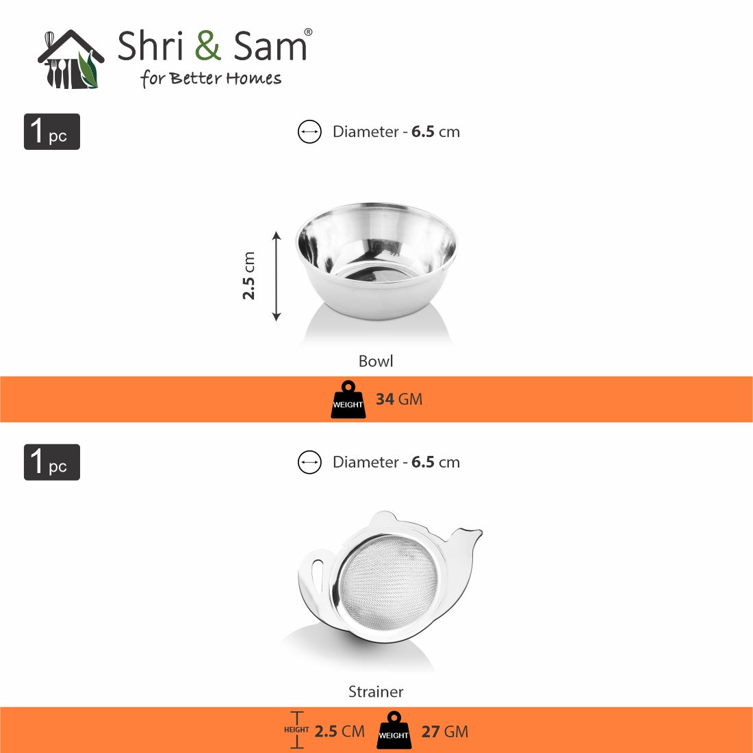 Stainless Steel Mini Tea Strainer with Bowl