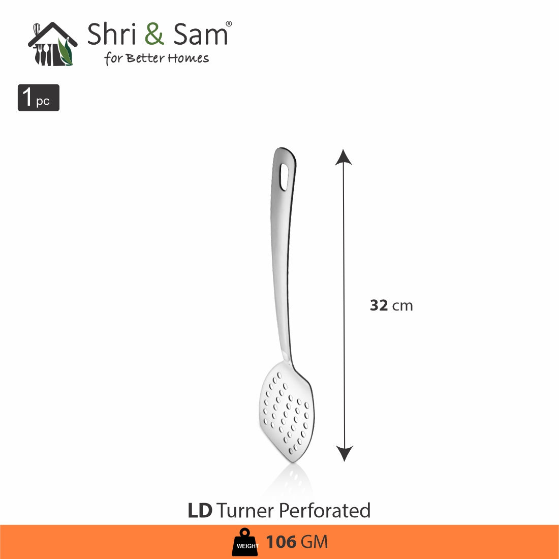 Stainless Steel Turner Perforated Kitchen Tool LD