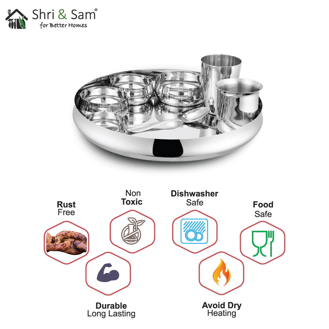 Stainless Steel Thali Set Belly