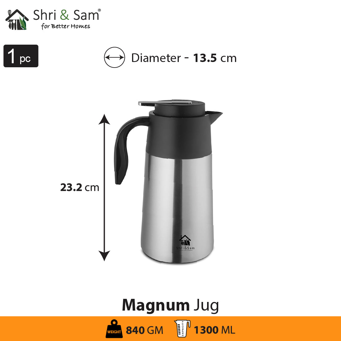 Stainless Steel Double Wall Vacuum Jug Magnum