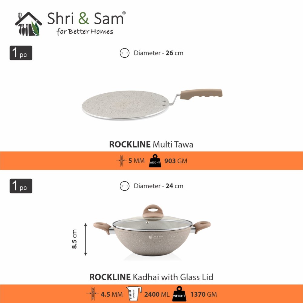Aluminium 2 PCS Non - Stick STARTER Cookware Set Rockline
