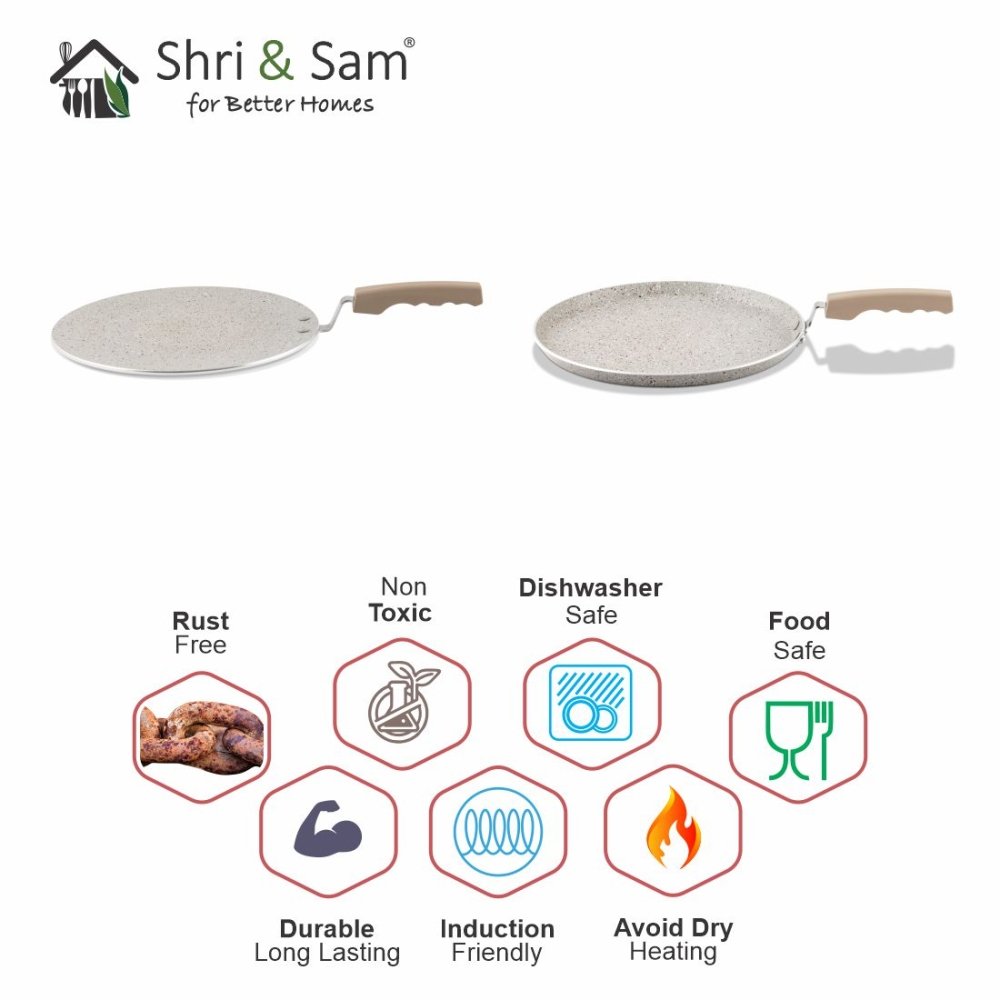 Aluminium 2 PCS Non - Stick Tawa Set Rockline