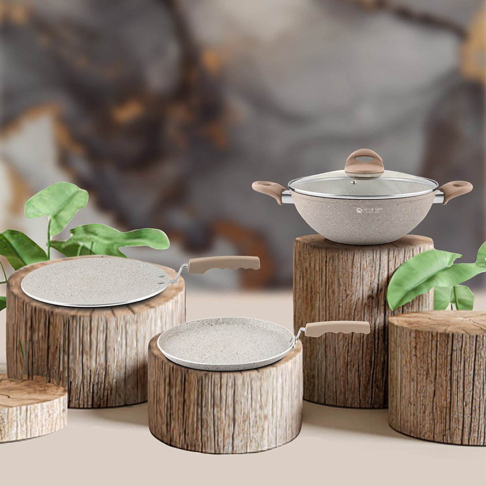 Aluminium 3 PCS Non - Stick STARTER Cookware Set Rockline