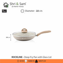 Aluminium Non - Stick Deep Fry Pan with Glass Lid Rockline