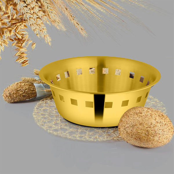 Stainless Steel Bread Basket with Gold PVD Coating Majestic