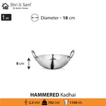 Engrave Stainless Steel Triply Deep Hammered Kadhai Pro
