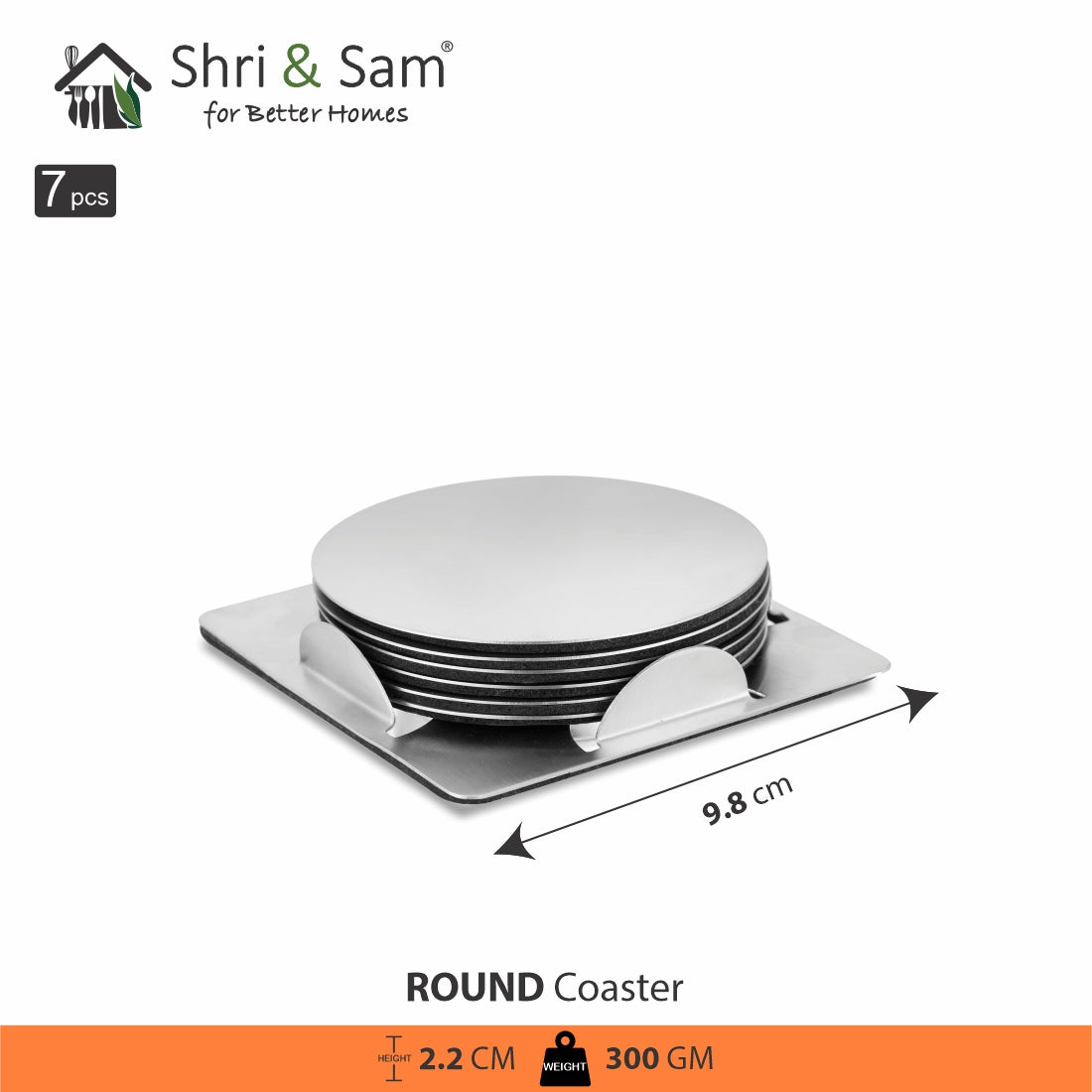 Stainless Steel Round Coaster Set