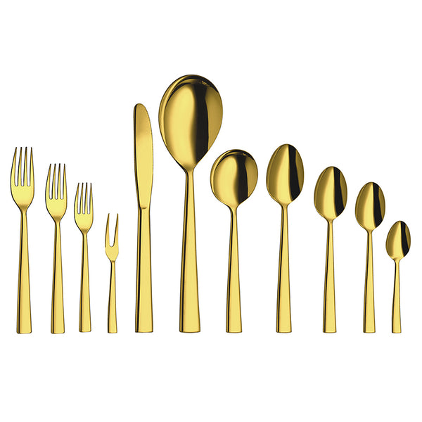 Stainless Steel Cutlery with Gold PVD Coating Lotus Plain