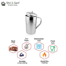Stainless Steel 1700 ML Hammered Jug Impression