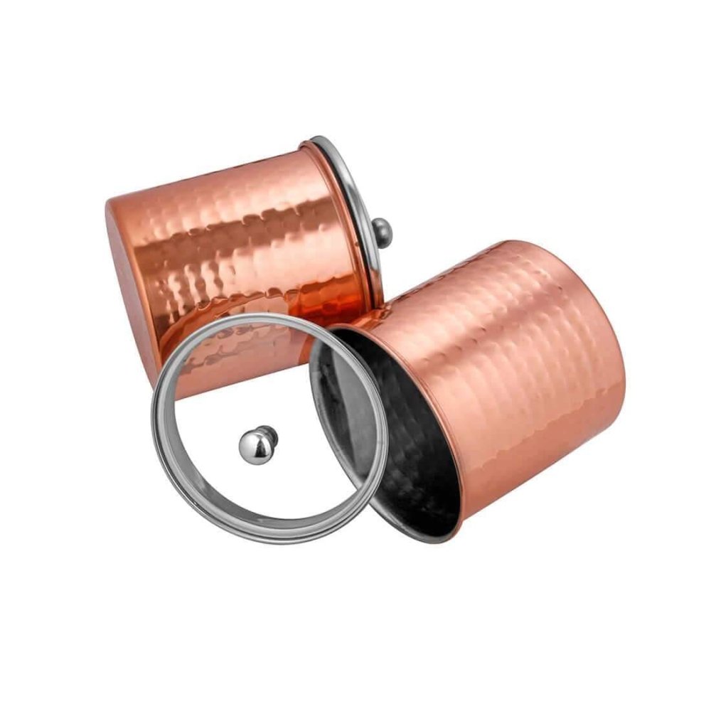 Stainless Steel 2 PCS 1000 ML Storage Canister with Air Tight Glass Lid Cantera