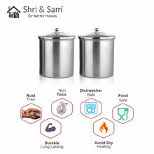 Stainless Steel 2 PCS 700 ML Storage Canister with Air Tight Glass Lid Candy