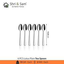Stainless Steel 24 PCS Cutlery Set (6 Pcs Tea Spoon, 6 Pcs Dessert Spoon, 6 Pcs Dessert Fork and 6 Pcs Dessert Knife) with Leather Box Lotus Plain