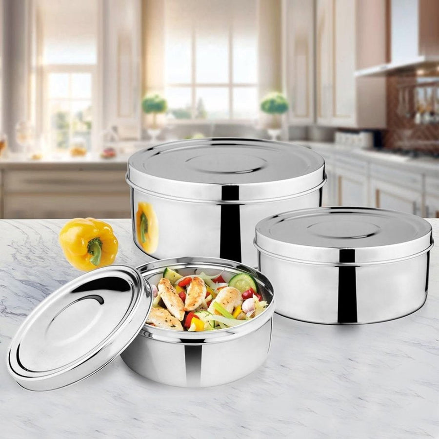 Stainless Steel 3 PCS Storage Container Set 
