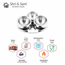 Stainless Steel 3 PCS Tilt Bowl with Tray Candy
