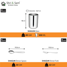 Stainless Steel 30 PCS Dinner Set (6 People) Shagun