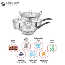 Stainless Steel 4 PCS Heavy Weight Hammered FAMILY Cookware Set with Lid
