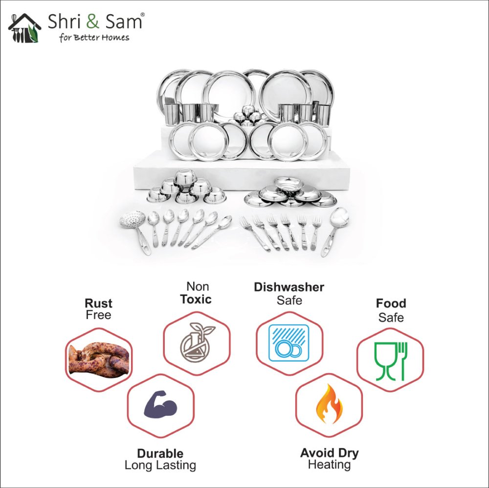 Stainless Steel 50 PCS Dinner set (6 People) Delight