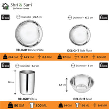 Stainless Steel 50 PCS Dinner set (6 People) Delight