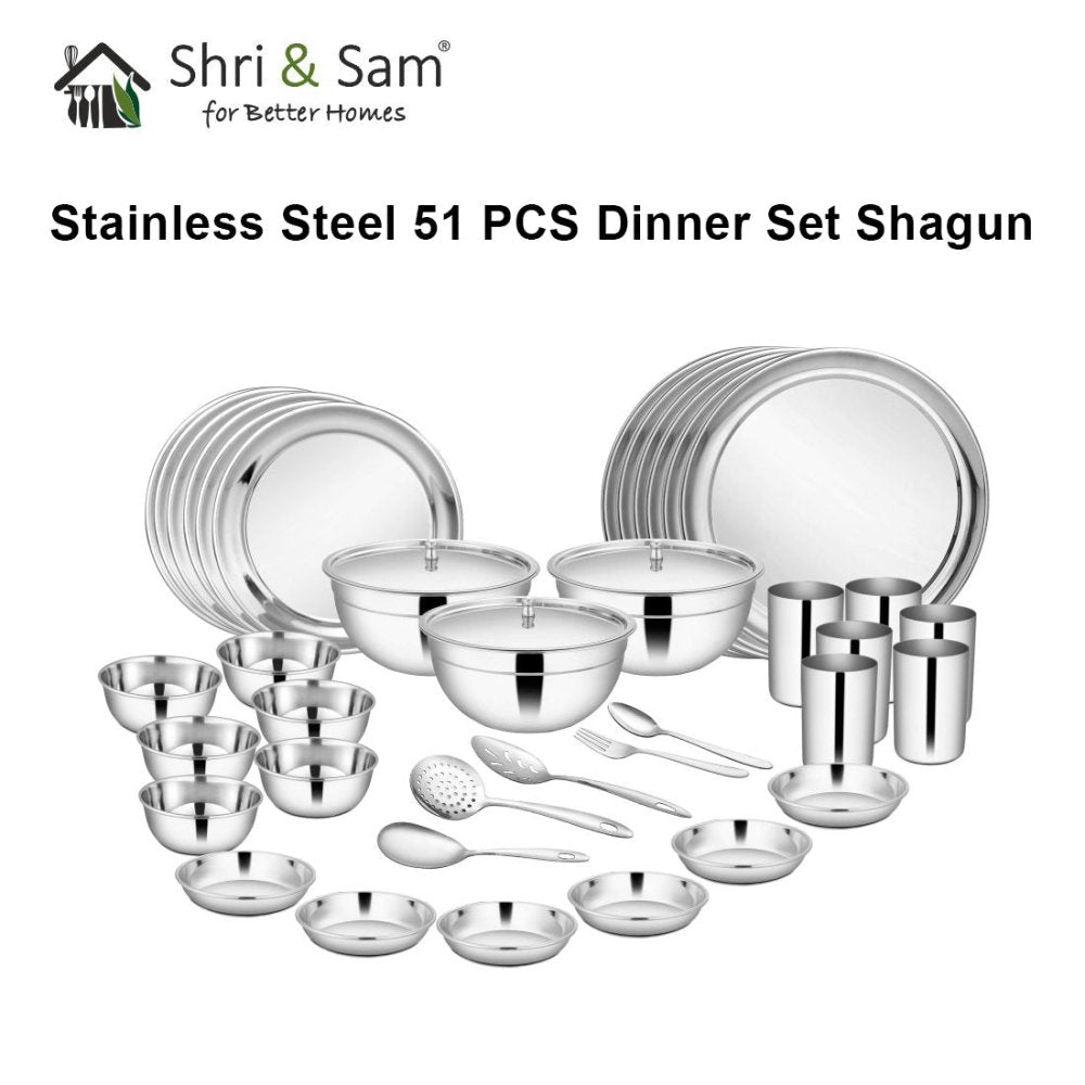 Stainless Steel 51 PCS Dinner Set (6 People) Shagun