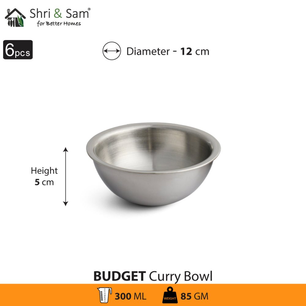 Stainless Steel 6 PCS Curry Bowl Budget
