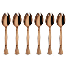 Stainless Steel 6 PCS Cutlery with Rose Gold PVD Coating Spork 2 IN 1