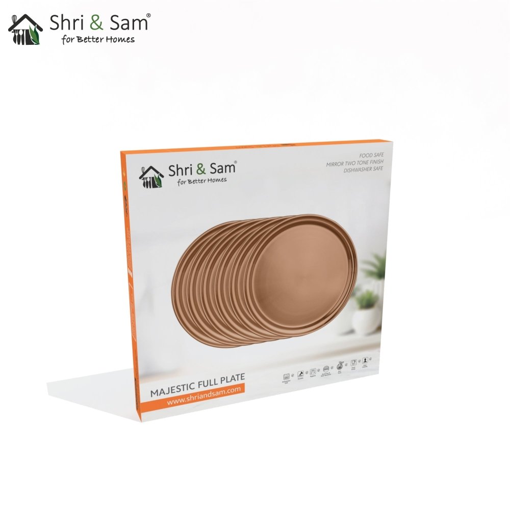 Stainless Steel 6 PCS Full Plate with Rose Gold PVD Coating Majestic