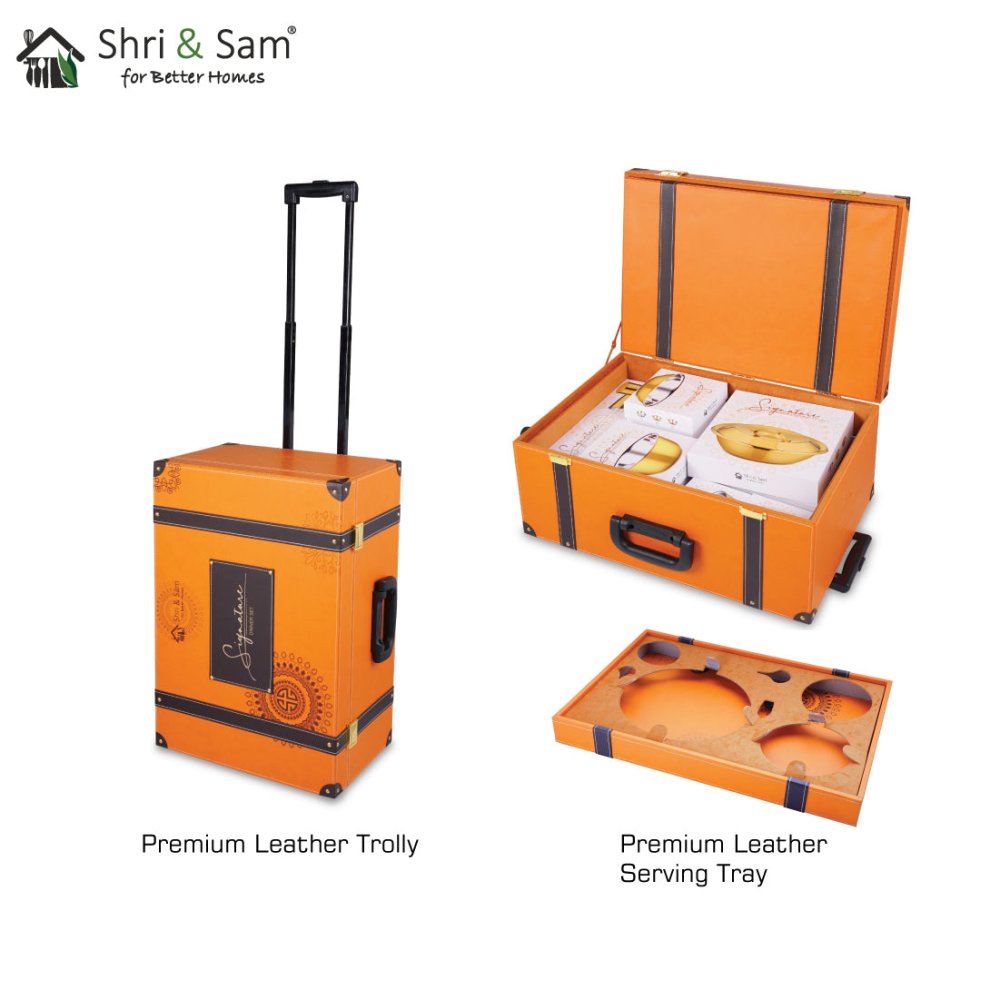 Stainless Steel 64 PCS Dinner Set (6 People) with Gold PVD Coating and Laser Signature - Shiny