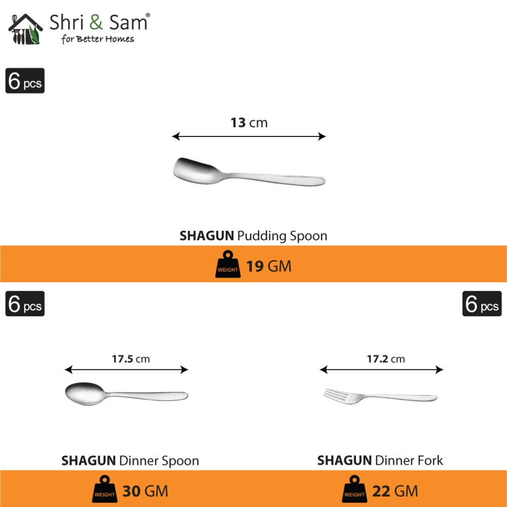 Stainless Steel 68 PCS Dinner Set (6 People) Shagun