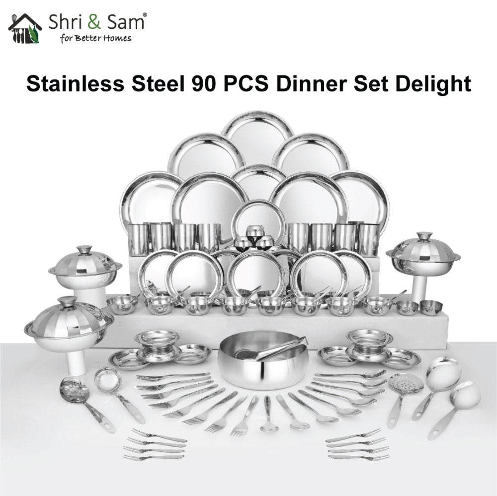 Stainless Steel 90 PCS Dinner set (8 People) Delight