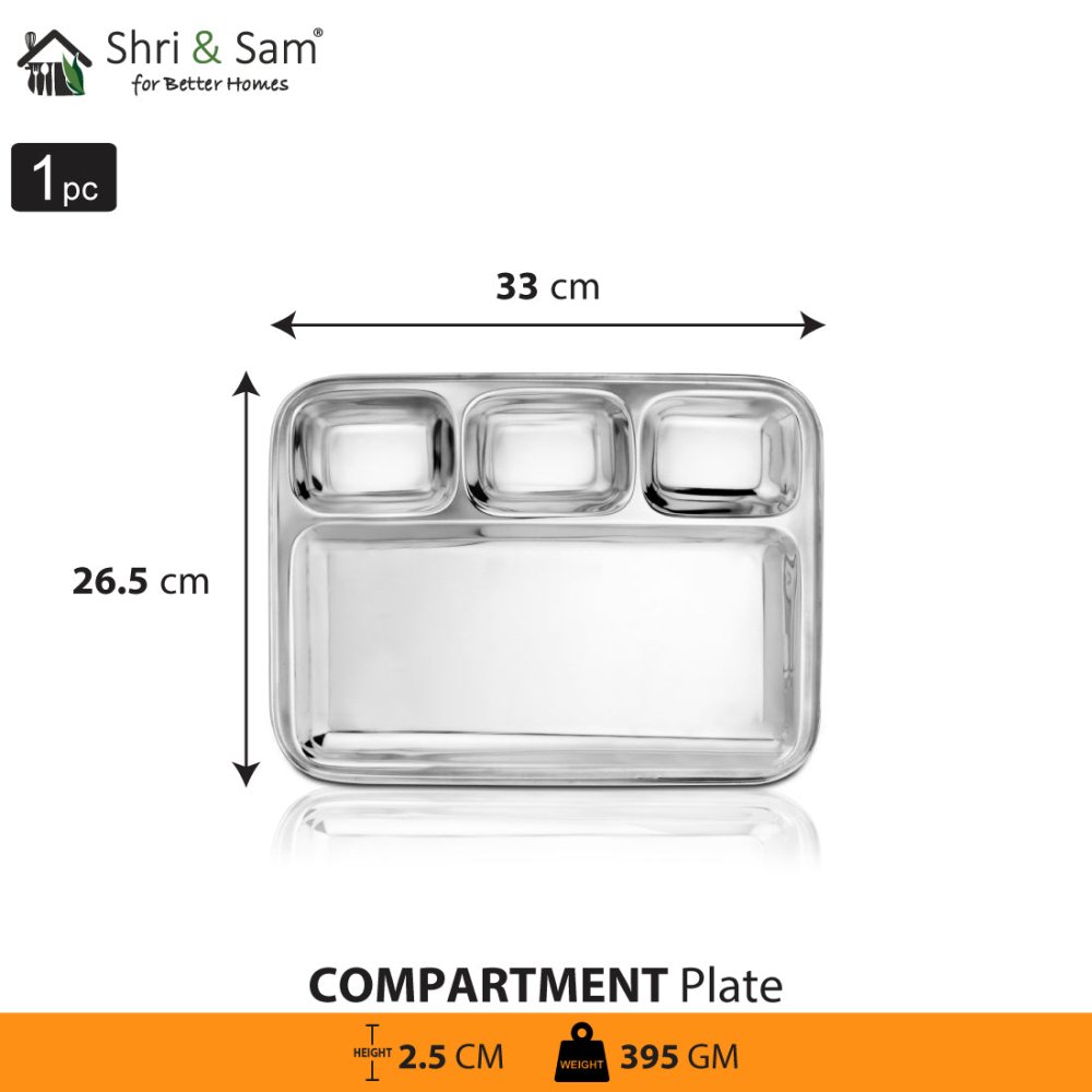 Stainless Steel Compartment Plate