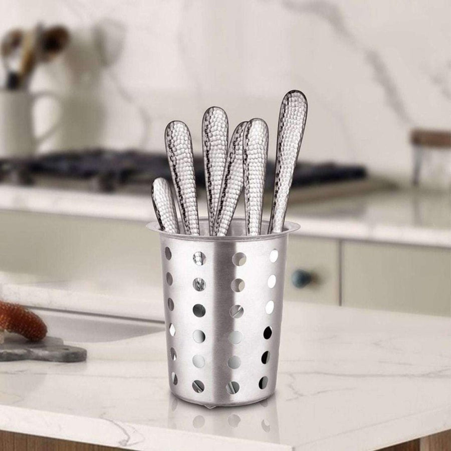 Stainless Steel Cutlery Holder Taper Shape with Holes