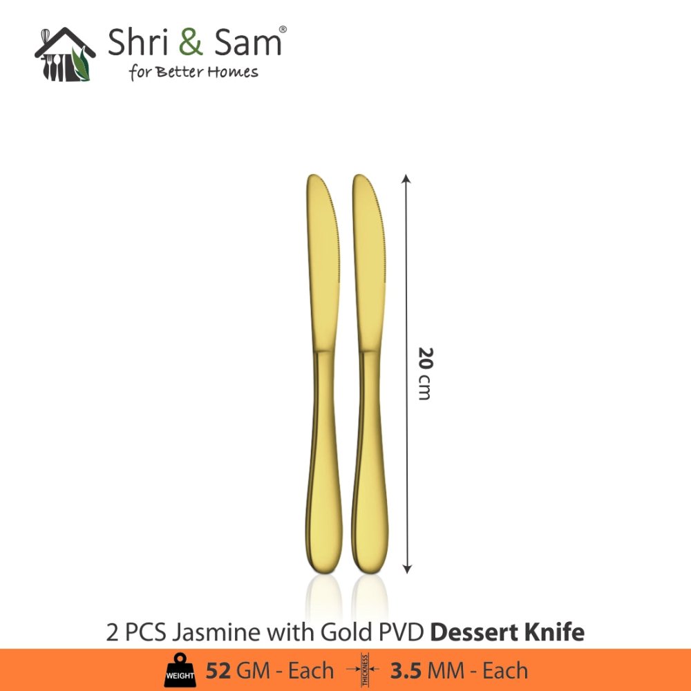 Stainless Steel Cutlery with Gold PVD Coating Jasmine