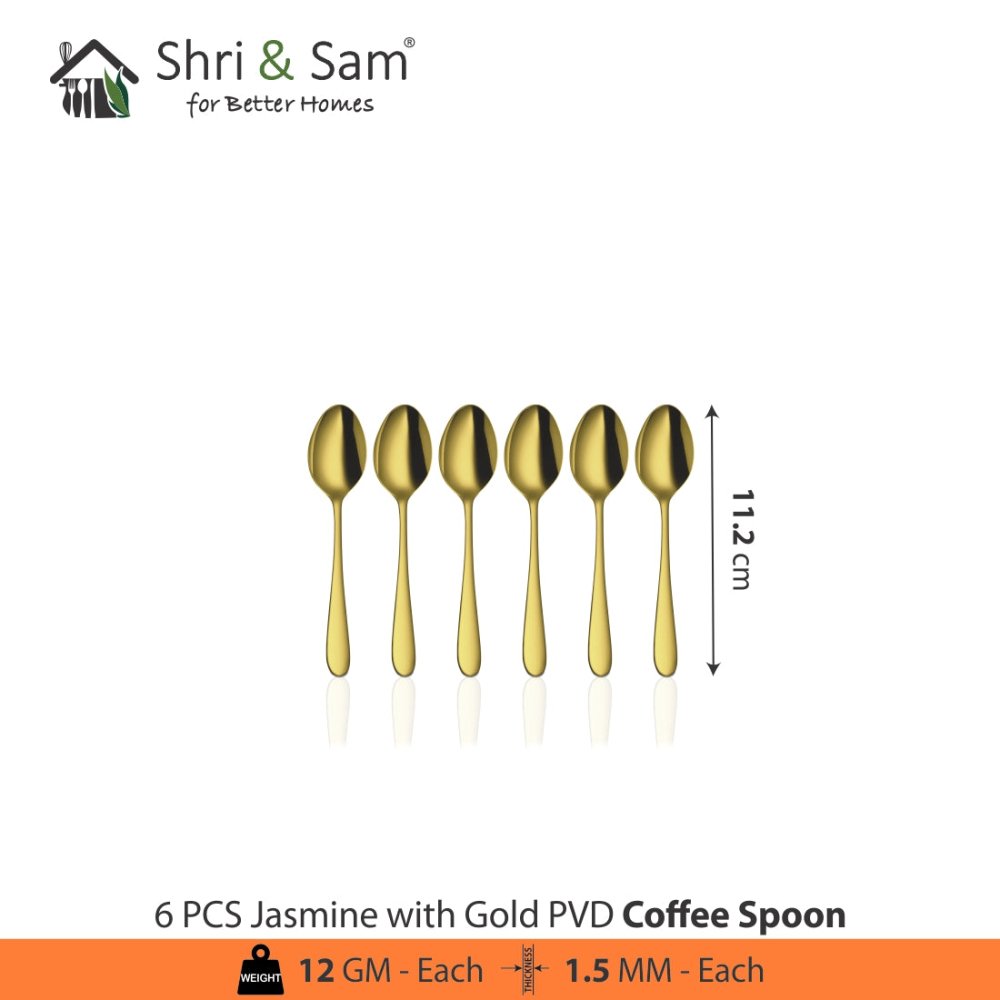 Stainless Steel Cutlery with Gold PVD Coating Jasmine