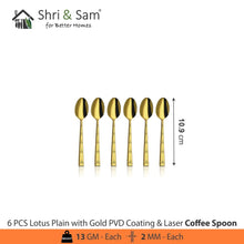 Stainless Steel Cutlery with Gold PVD Coating & Laser Lotus Plain