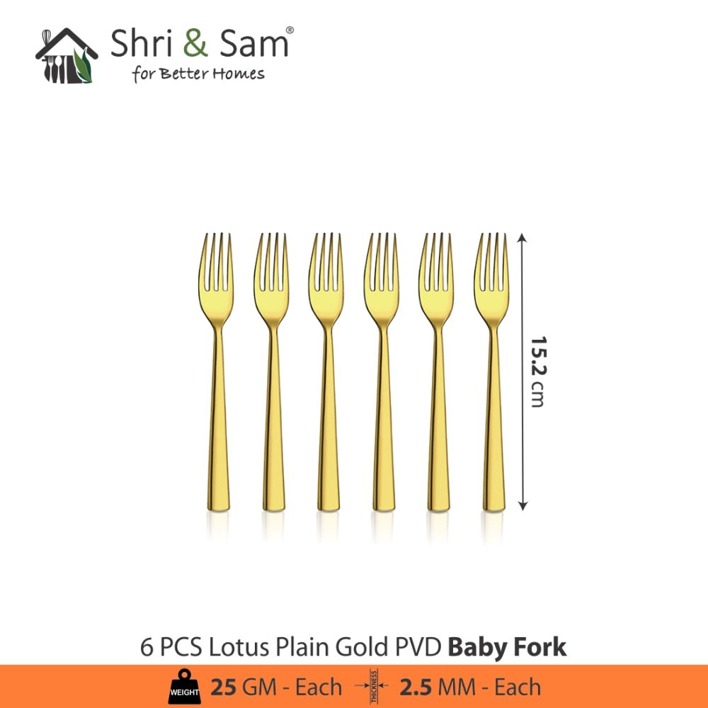 Stainless Steel Cutlery with Gold PVD Coating Lotus Plain