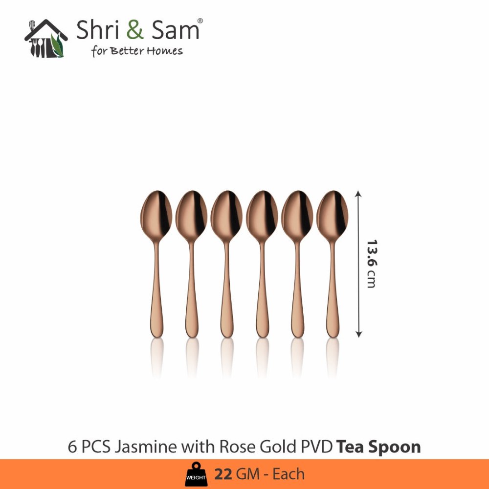 Stainless Steel Cutlery with Rose Gold PVD Coating Jasmine